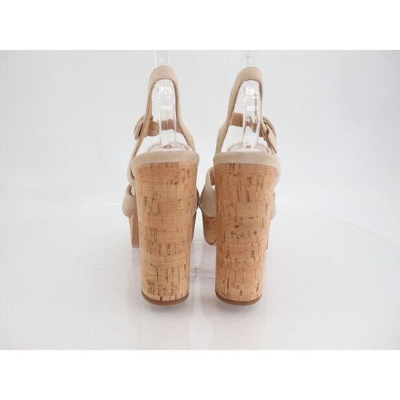 Veronica Beard Women's Lucille Cork Suede Platform Sandals Beige Size 9.5 Chunky - Picture 6 of 14